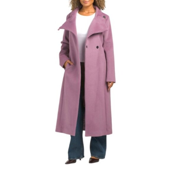 KENNETH COLE Wool Blend Single Breasted Maxi Wrap Coat - Picture 1 of 2